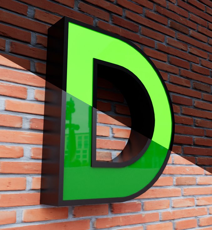 Front-lit Mesh Aluminum Box Letters