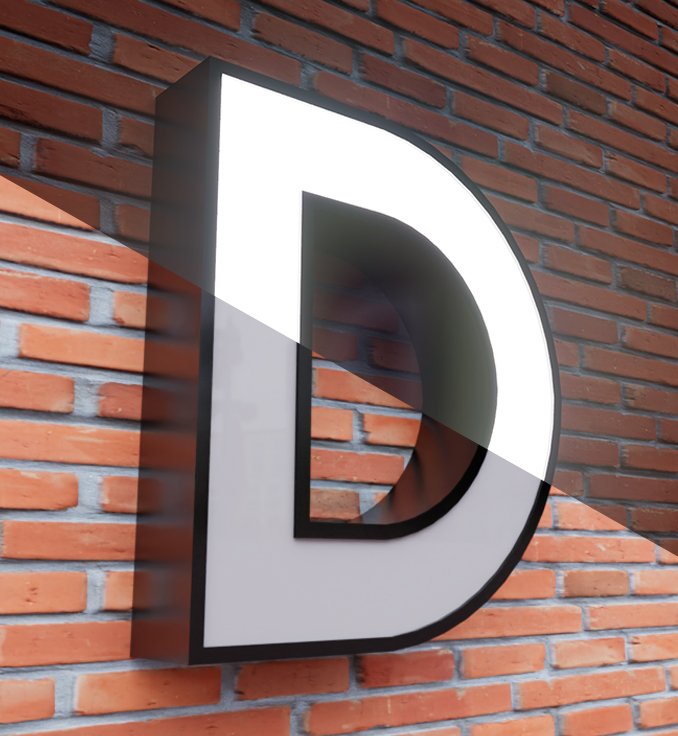 Front-lit Mesh Black Stainless Steel Box Letters